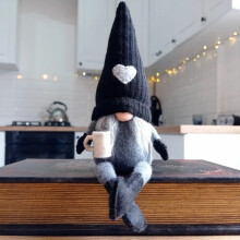 Coffee Gnomes Coffee Bar Decor Gnome Swedish Tomte Coffee Station Collectible Figurines Plush Coffee Table Decor for Living Room Kitchen, 1PC
