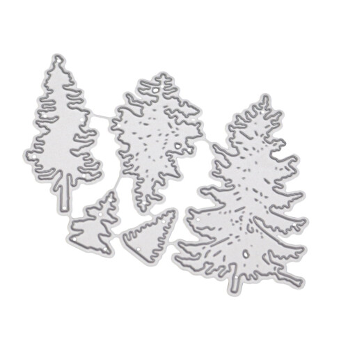 FRCOLOR Christmas Tree Die Cut Silver 1 Piece