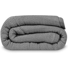 Leno Weave Light Grey Cotton Blanket, Queen (90x90), Lightweight & Cozy – Compatible with Home, Couch, Sofa & Dorm