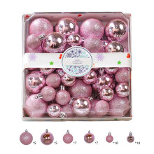 44pcs Shatterproof Christmas Ornaments Set – Red, Green, Gold, Pink 2" Balls for Tree & Party Decor