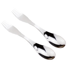 Outdoor Fork and Spork Set, 2 Pieces Stainless Steel Utensils for Camping, Picnic, Travel, Hiking, and Outdoor Use