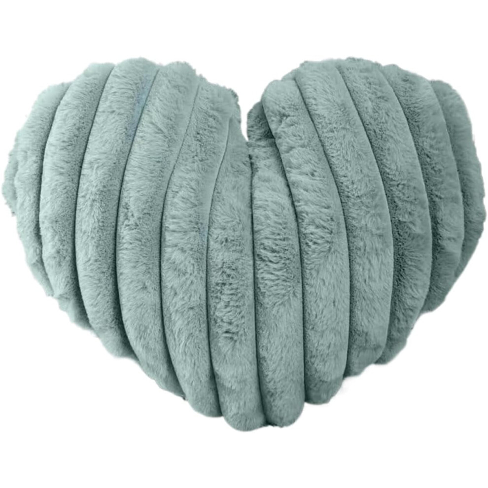 Valentine Pillows, Fuzzy Heart Pillow, 15.75 Inch Faux Furs Heart Throw Pillows Valentines Day Decorations For Couch 9180479280798