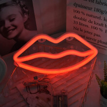 LED Neon Sign,LIP Neon Sign Night Light Wall LED Neon Lamp USB Battery Powered Led Neon Light Sign for Home Bedroom Bar Party Decoration