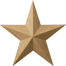 Ekena Millwork ROS06X06GLMA Galveston Star Rosette, 6 1/2"W x 6 1/2"H x 1"P, Maple