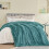 Fuzzy Faux Fur Throw Blanket Twin Size Light Teal 2