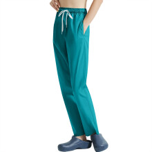 Women's Elastic Waist Breathable Long Pants with Pockets - Soft Nursing Scrubs for Summer, Spring - Comfortable Workwear for Nurses & Caregivers