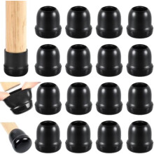 16PCS Chair Sliders for Carpet & Hardwood, Round Glide Pads (Black, 0.75"-1.1"), Floor Protection, Compatible with Standard Chair Legs