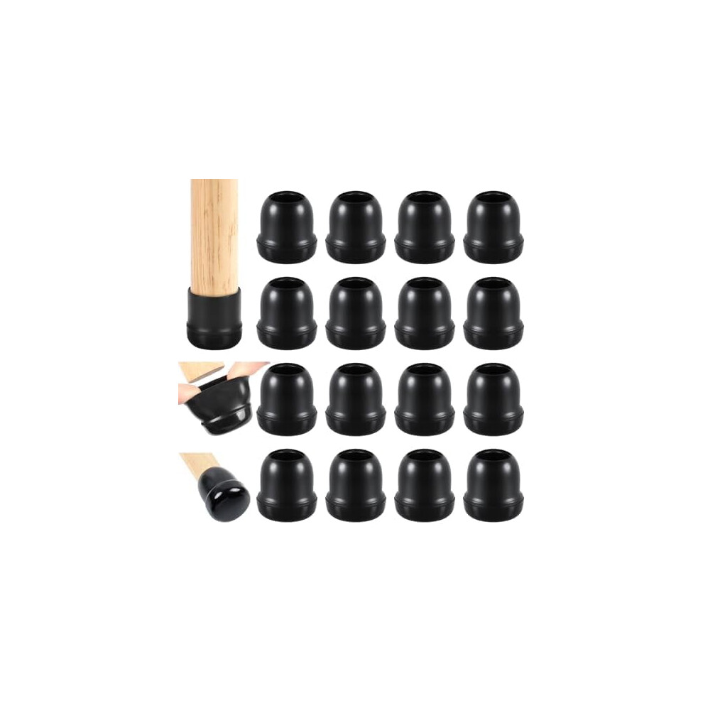 16Pcs Chair Sliders For Carpet & Hardwood, Round Glide Pads (Black, 0.75"-1.1"), Floor Protection, Compatible With Standard Chair Legs 9180479280736
