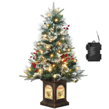 Flocked Fiber Optic Christmas Tree 3 ft to 4.5 ft