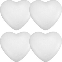 WEUVEB Heart Decor for Wall Foam Hearts DIY Modeling Kits White 4Pcs