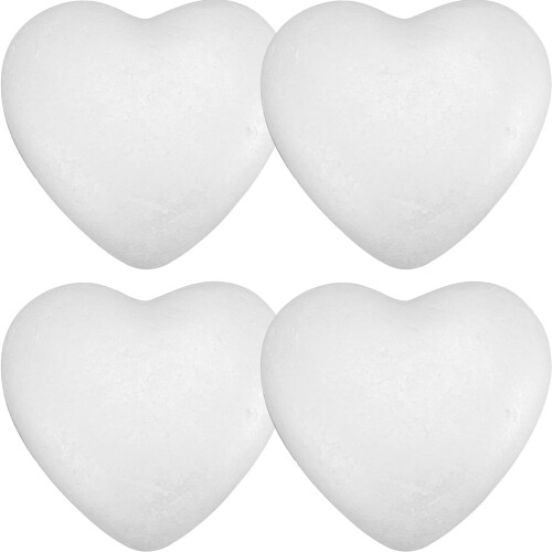 WEUVEB Heart Decor for Wall Foam Hearts DIY Modeling Kits White 4Pcs