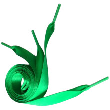 0.7m Pair Silk Ribbon Shoelaces for Fashion Shoes Flat Laces for DIY Shoe Decoration (Grass Green)