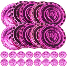 100 pièces de monnaie de pirate en plastique, jeu de pièces de trésor de pirate, pièces d'amour, accessoires pour la Saint-Valentin
