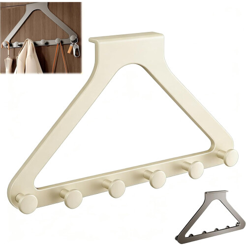 Over-the-Door 6-Hook Rack White 1pc