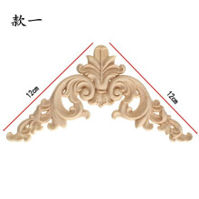 Wood Carved European Appliques Light Brown 4Pcs 6.5x2.8x0.3In