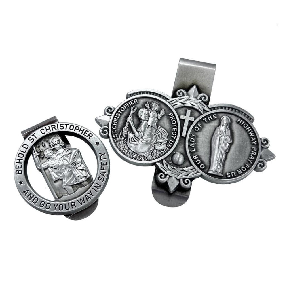 Saint Christopher Car Visor Clip Travel With Faith Saint Christopher Car Visor Clip Catholic Protect Emblem 9353595452787