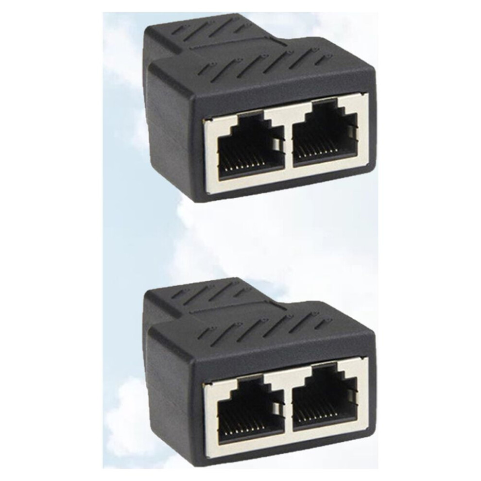 Frcolor 2 Pcs Network Tee Cable Splitter Wifi Wire Connectors Black 9557311911279