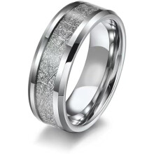 Herren-Fingerring aus Edelstahl und Titan, Verlobungs-, Ehe- und Partnerring, Komfortpassform, Größen 8–12