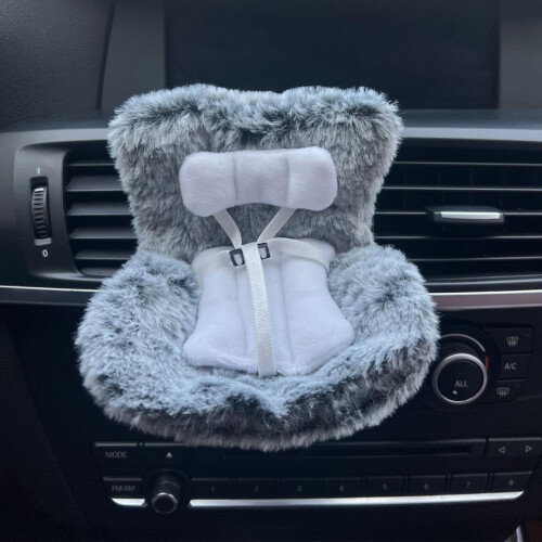 Cadeirinha de carro para boneca com clipe de ventilação para bonecas de 17 cm, almofada macia e felpuda e encosto de cabeça – Compatível com