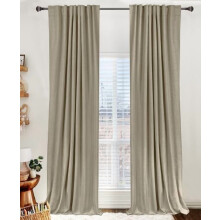 Linen Blackout Curtains 50"x84", Back Tab/Rod Pocket, Thermal Insulated, 2 Panels, Plaza Taupe – Compatible with Standard Rods