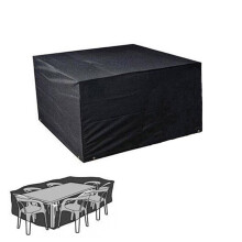 Housse imperméable pour ensemble table et chaises de jardin (noire)