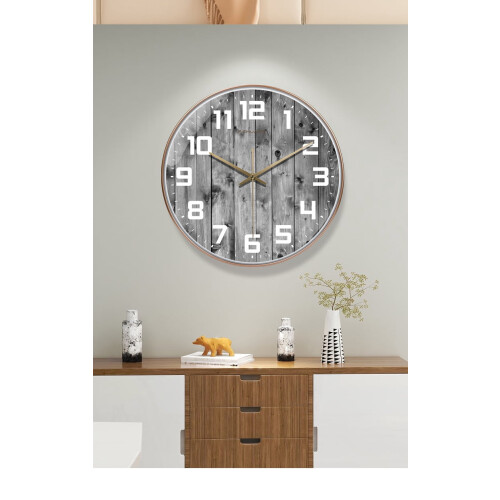 Designice atomic wall clock rustic grey 12 inch 1