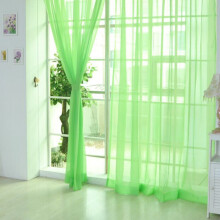 2PCS Sheer Luxury Curtain Panel Set for Kitchen/Bedroom/Backdrop 78" Long (Green)