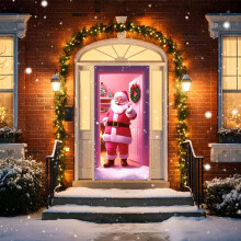 Tapiserie de Crăciun pentru uși, decorațiuni interioare și exterioare, banner pentru uși de intrare, casă de la țară, consumabile pentru