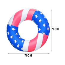2025 USA Flag Inflatable Pool Float Tube with Stars, 27.55", Patriotic Swimming Ring for Summer, Independence Day, Memorial & Veterans Day