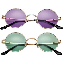 Lunettes de soleil rondes classiques rétro polarisées style hippie, petites lunettes de soleil arrondies