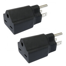 Adaptor 240V la 120V, mufă electrică 15A 240V 6-15P mascul la 5-15P mascul, pachet de 2 bucăți