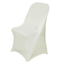 BalsaCircle10 Housses de chaises pliantes extensibles en spandex ivoire, unies et extensibles, pour décorations de mariage