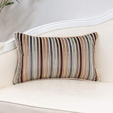 Housse de coussin rectangulaire en velours rayé marron, 30 x 50 cm, avec fermeture éclair, idéale pour canapé, fauteuil ou chambre – Compatible