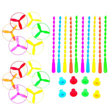 Tineasur Creative Launching Flying Disc Bamboo Dragonfly Design for Kids 10pcs