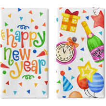 Neujahrs-Geschirrtücher-Set (2 Stück), 45,7 x 66 cm, festlich