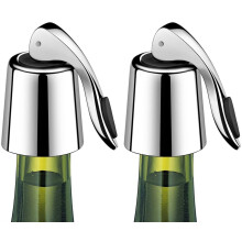 Lot de 2 bouchons de bouteille de vin ADNE – Acier inoxydable avec joint en silicone, désodorisant réutilisable, compatible avec les bouteilles