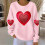 Sudadera de mujer para el Día de San Valentín con estampado de corazón. 2
