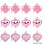 Valentines Heart Ornaments Set Pink Glitter 12 Pcs 3