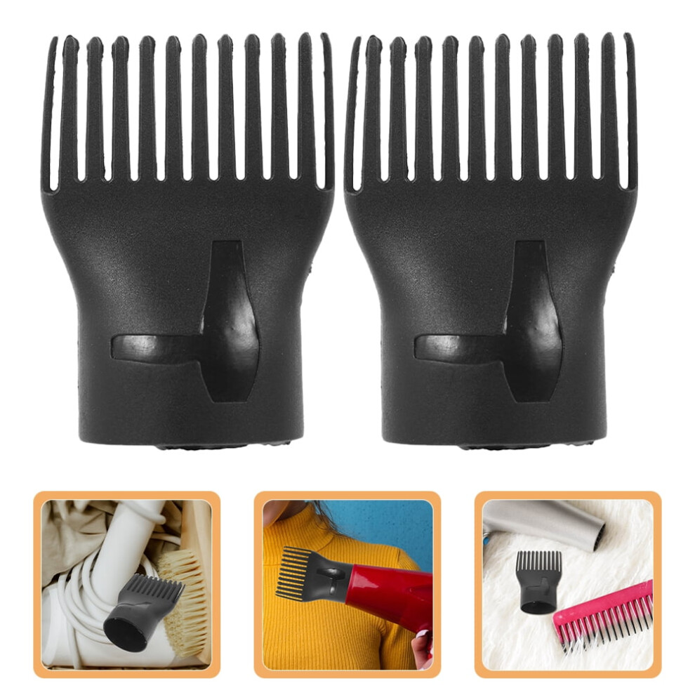 Hair Dryer Comb Nozzle Set Black Plastic 5-Piece