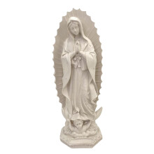Statue de la Vierge Marie en résine blanche de 30 cm (12 pouces) – Figurine Notre-Dame de Guadalupe pour porche, autel, décoration intérieure et