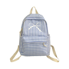 Leuke Kawaii Corduroy Rugzak voor Tieners – Lichtgewicht Laptop Dagrugzak, Esthetische Coquette Rugzak, Blauw (Geschikt voor 15,6" Laptop)