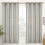 Dark Grey Linen Curtains 52x68 in, Light Filtering, 2 1