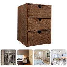 Bureau-organizer van hout, lade-opbergbakken, bruin