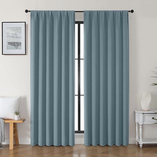 Charcoal Grey Blackout Curtains 40 x 72 in, 2 Pack