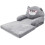 Children's Armchair Elephant Shape Grey Plush 1 Set 8