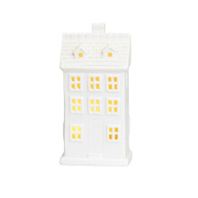 White Ceramic Christmas Village Houses LED Lighted – 1