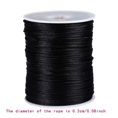 1pc 2mm Black Elastic Cord for Bracelet Making, Stretch Beading Thread, Durable & Versatile DIY String, Compatible with Jewelry Tools 1