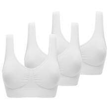 Sutien sport cu căptușeală fără cusături pentru femei, pachet de 3 sutiene tip camisol de culoare uni, fără armătură, rezistente la impact,