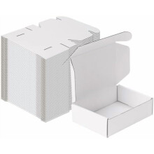 7x5x2 Inches Shipping Boxes Pack of 50, Small Corrugated Cardboard Box for Mailing Mailer Packing, White