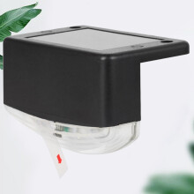 Projecteur solaire haute luminosité étanche en PVC ABS noir, fixation murale, éclairage paysager pour jardin et cour, 2 LED